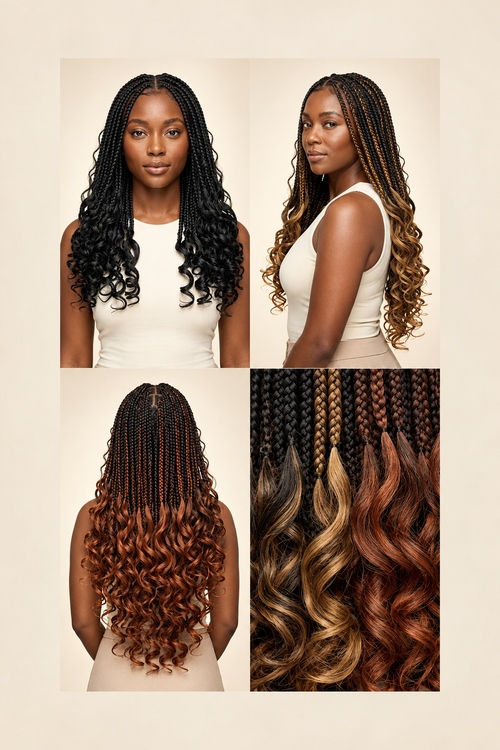 French curl braiding hair, long, photo 1