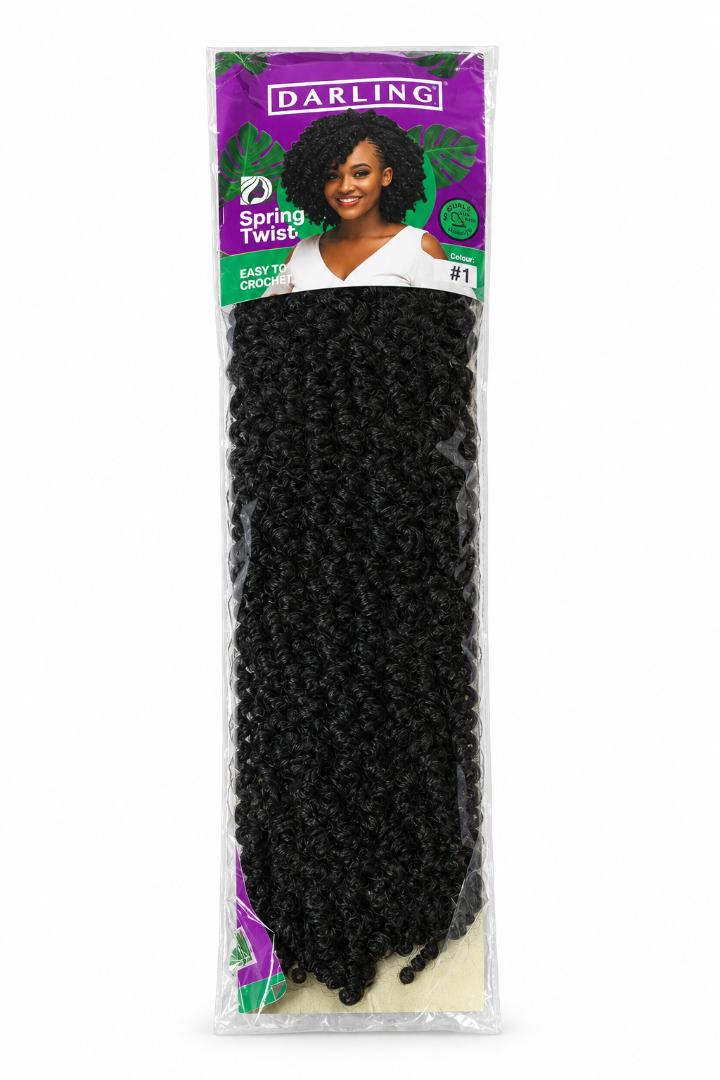 Spring twist hair, jet black, photo 2
